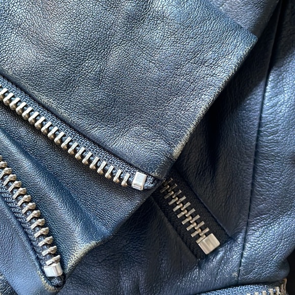 Rare Sass & Bide ink colour leather Jacket | size 8 - Picture 10 of 13